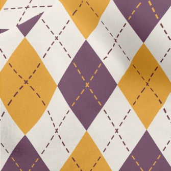 Purple And Yellow Rhombus Micro Fleece