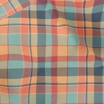 Orange Scotch Plaid Micro Fleece