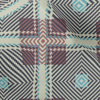 Coffee Woven Grid Micro Fleece