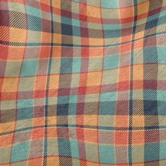 Orange Scotch Plaid Minky