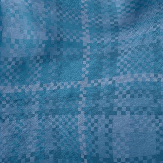 Blue Fine Plaid Minky