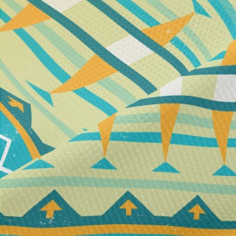 Geometric Arrow Pattern Piqué