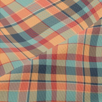 Orange Scotch Plaid Piqué