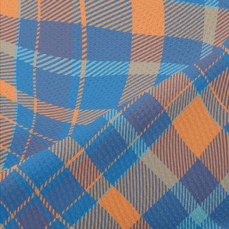 Ocean Blue Check Piqué