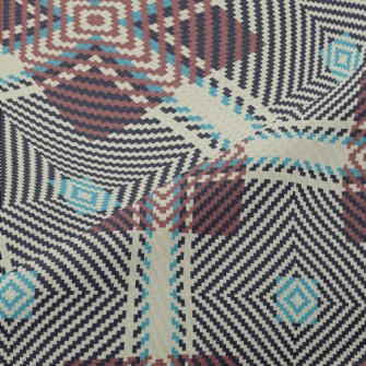 Coffee Woven Grid Piqué