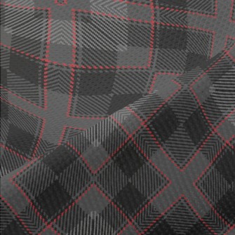 Black Woven Plaid Piqué