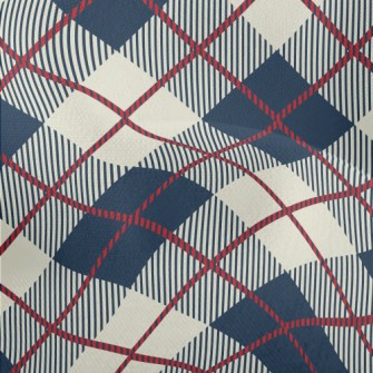 Blue Scotch Plaid Lightweight Performance Linen