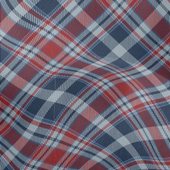 Elegant Red And Blue Small Pla Lightweight Performance Linen