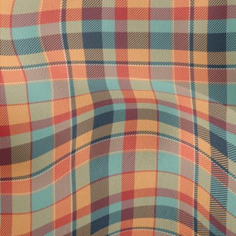 Orange Scotch Plaid Lightweight Performance Linen