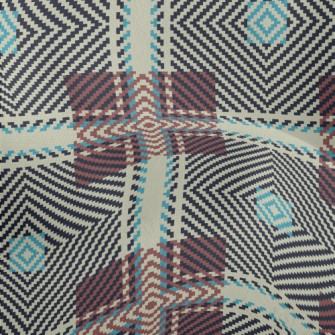 Coffee Woven Grid Lightweight Performance Linen