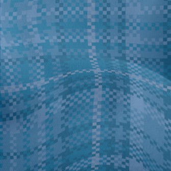 Blue Fine Plaid Lightweight Performance Linen