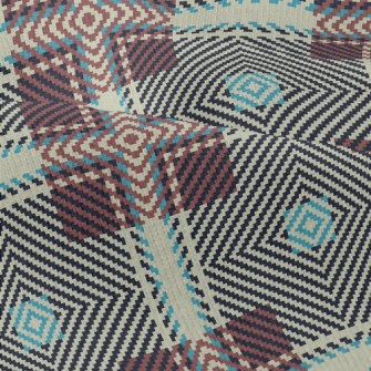 Coffee Woven Grid Modern Jersey