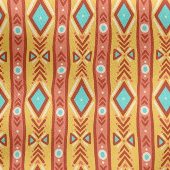 Cute Tribal Stripes Jersey Backed Fleece