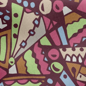 Color Triangle Design Jersey Backed Fleece