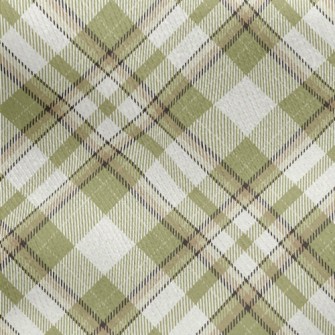 Green Plaid Cross Jersey Backed Fleece