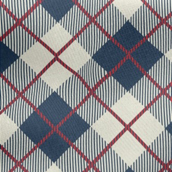 Blue Scotch Plaid Jersey Backed Fleece