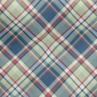 Red And Blue Small Plaid Jersey Backed Fleece