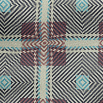 Coffee Woven Grid Jersey Backed Fleece