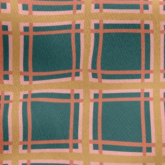 Neat Green Plaid Jersey Backed Fleece
