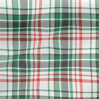 Red And Green Small Plaid Jersey Backed Fleece