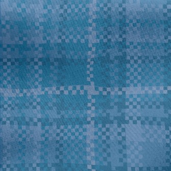 Blue Fine Plaid Jersey Backed Fleece
