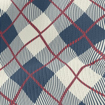 Blue Scotch Plaid Stretch Jersey