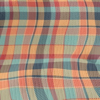 Orange Scotch Plaid Stretch Jersey