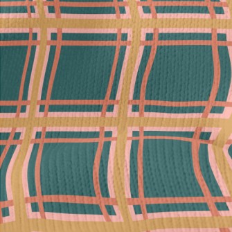 Neat Green Plaid Stretch Jersey