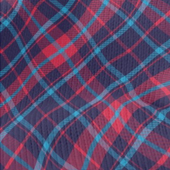 Bright Red And Blue Checkered Stretch Jersey