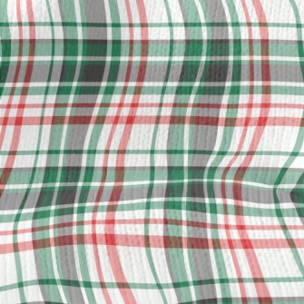 Red And Green Small Plaid Stretch Jersey