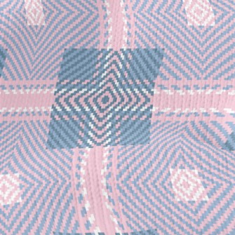 Pink And Blue Braid Stretch Jersey