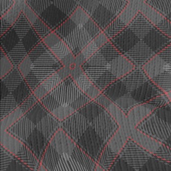 Black Woven Plaid Stretch Jersey