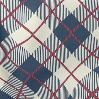 Blue Scotch Plaid Lightweight Cotton Poplin