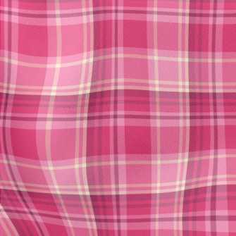 Sweet Pink Plaid Lightweight Cotton Poplin