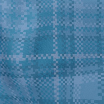 Blue Fine Plaid Lightweight Cotton Poplin