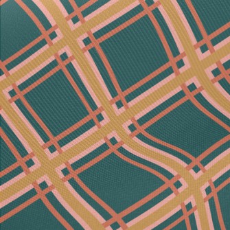 Neat Green Plaid Midweight Cotton Poplin