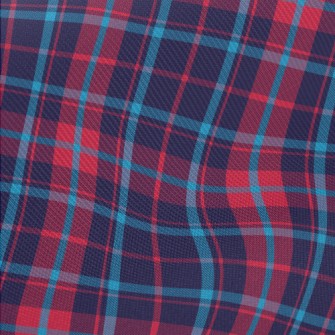 Bright Red And Blue Checkered Midweight Cotton Poplin