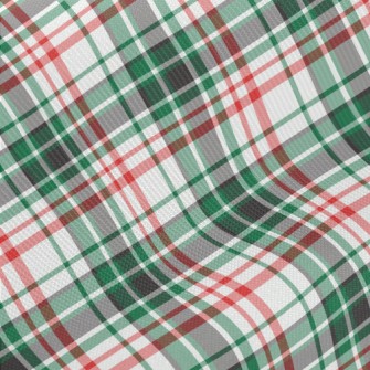 Red And Green Small Plaid Midweight Cotton Poplin