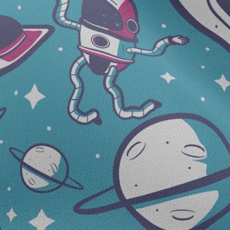 Planet And Dancing Spaceman Chiffon