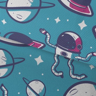 Planet And Dancing Spaceman Waterproof Oxford