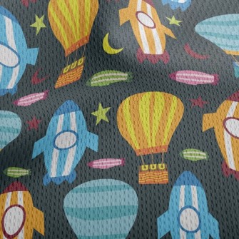 Rocket Ship Athletic Mesh Flat Back
