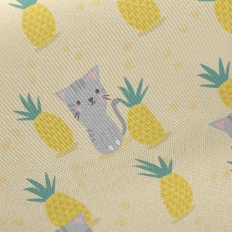 Pineapple Gray Cat Twill
