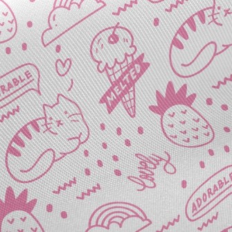 Ice Cream And Cats Twill