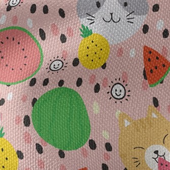 Fruit Loving Cat Waterproof Canvas
