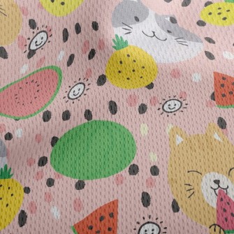 Fruit Loving Cat Athletic Mesh Flat Back