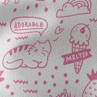 Ice Cream And Cats Waterproof Canvas