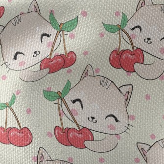 Cherry Cat Waterproof Canvas