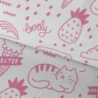 Ice Cream And Cats Waterproof Oxford