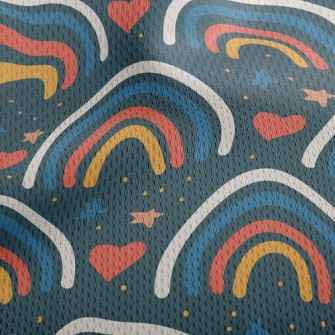 Simple Rainbow Athletic Mesh Flat Back