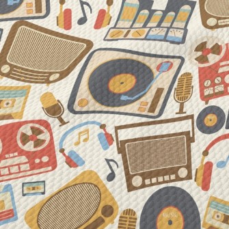 Retro Music Equipment Birdseye Piqué